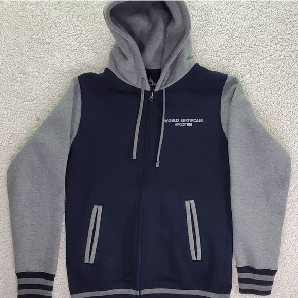 Rare Walt Disney World Epcot 35th Anniversary World Showcase Varsity Zip Jacket - Picture 1 of 4